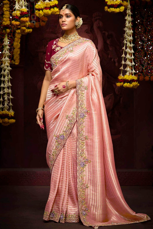 Baby Pink Banarasi Kanjivram Designer Saree NCSD12910111