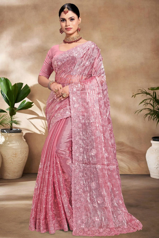 Baby Pink Burberry Silk Designer Saree NCSD10910174