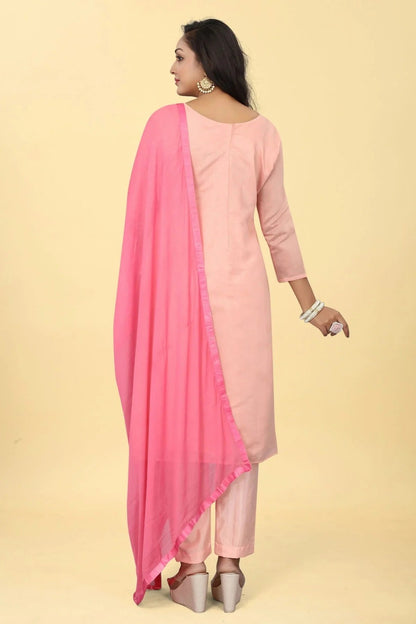 Baby Pink Chanderi Silk Pant Style Suit NCSM11112384