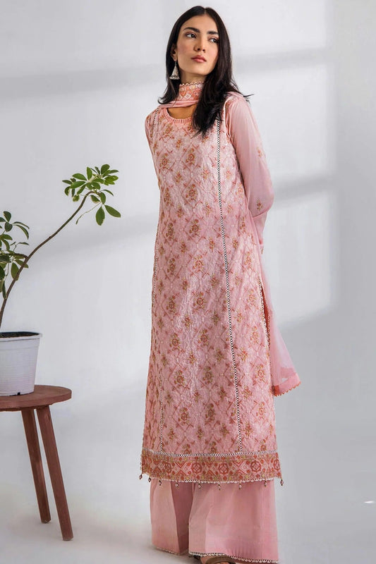 Baby Pink Cotton Semi Stitched Pakistani Suit NCSM12510209