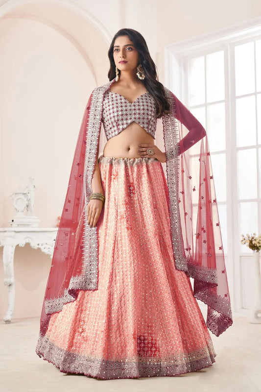 Baby Pink Embroidery Georgette Lehenga Choli NCLD10810233