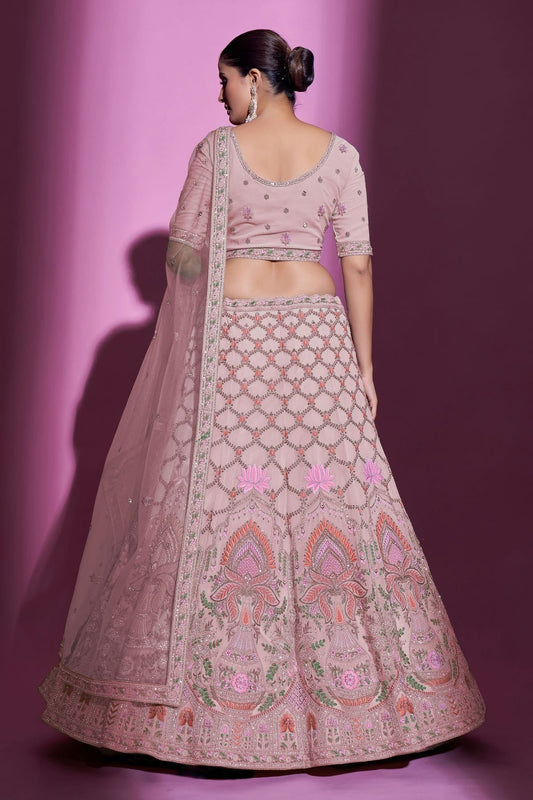 Baby Pink Embroidery Georgette Lehenga Choli NCLD10810326