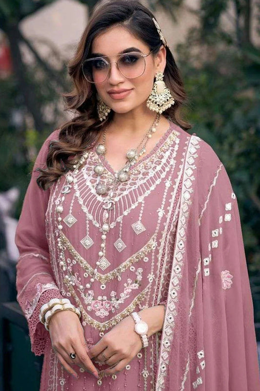 Baby Pink Faux Georgette Pakistani Suit NCSM11410547