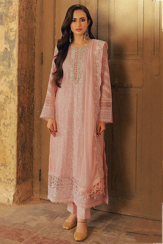 Baby Pink Faux Georgette Semi Stitched Pakistani Suit NCSM11410441