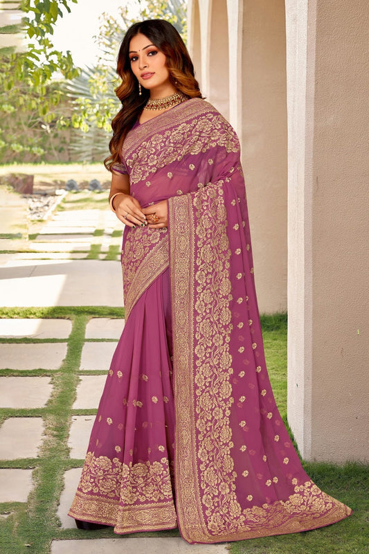 Baby Pink Georgette Designer Saree NCLC11210396