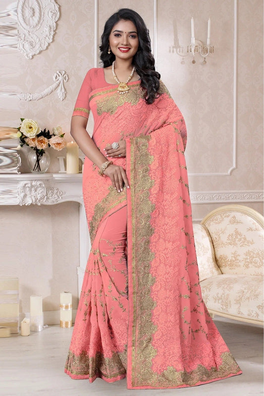 Baby Pink Georgette Designer Saree NCSD10910547