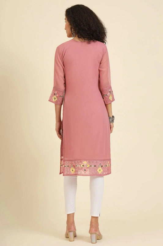 Baby Pink Georgette Kurti NCKR11112063