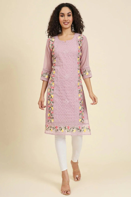 Baby Pink Georgette Kurti NCKR11112071