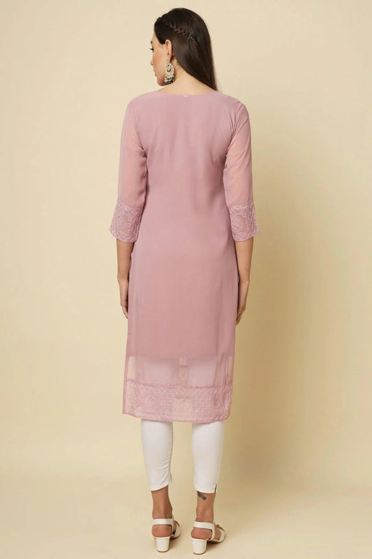 Baby Pink Georgette Kurti NCKR11112089