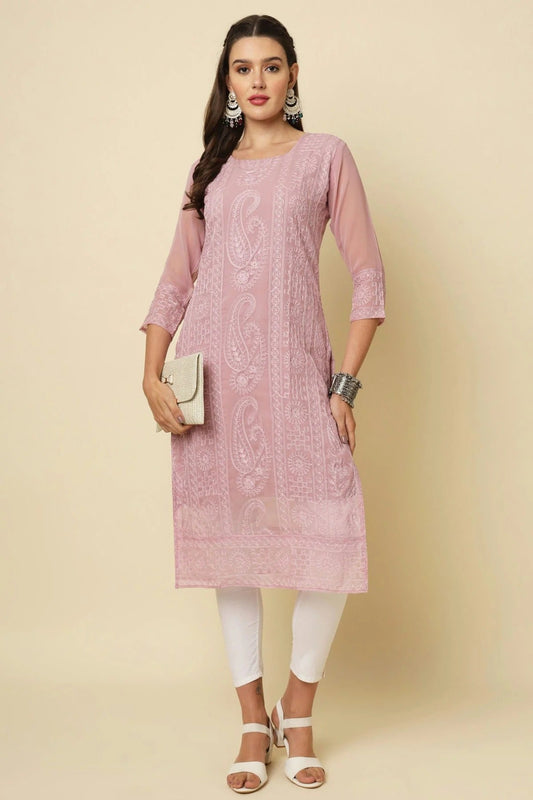 Baby Pink Georgette Kurti NCKR11112089