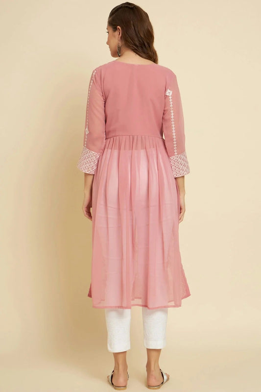 Baby Pink Georgette Kurti NCKR11112180