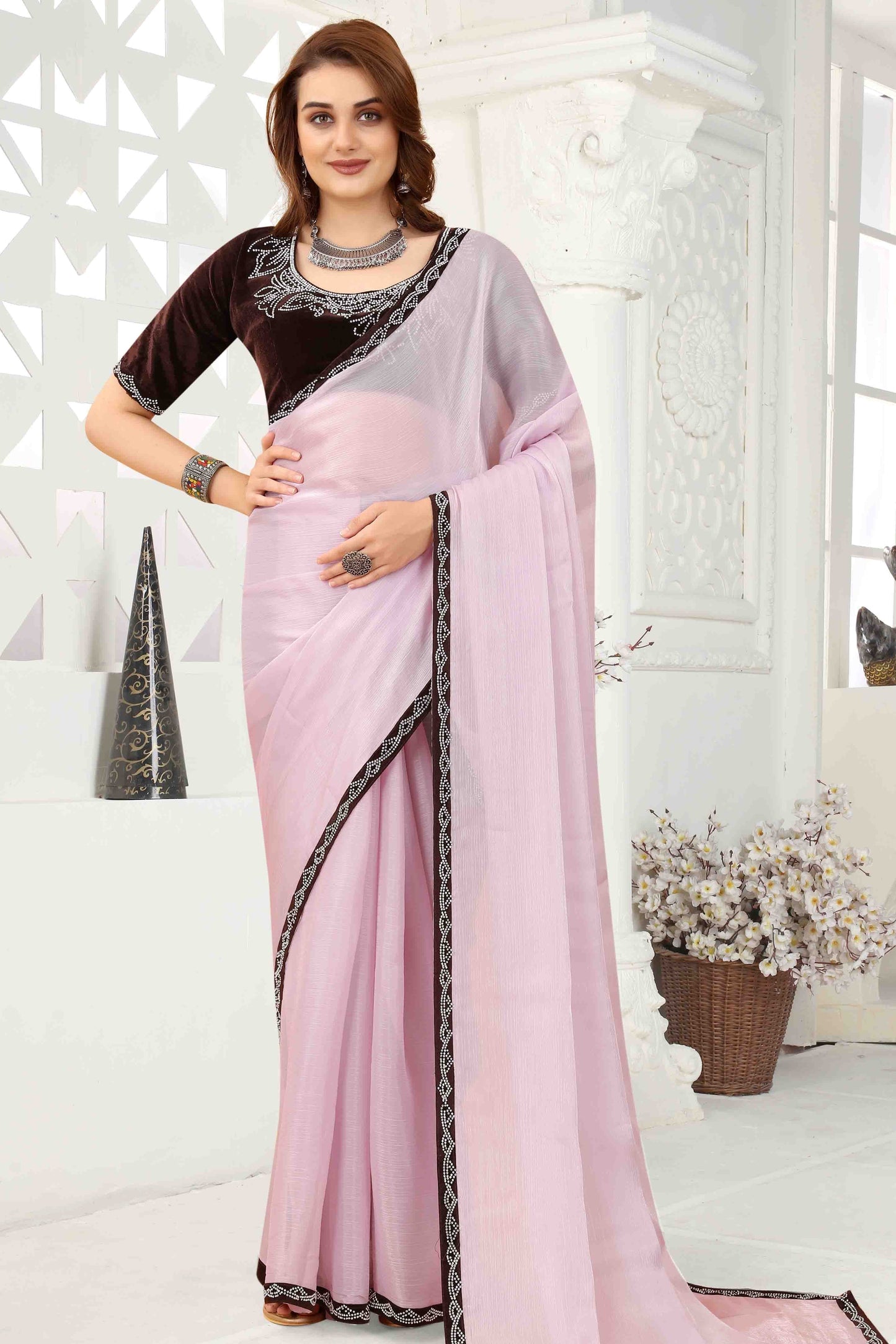 Baby Pink Jimmy Choo Crush Designer Saree NCSD11210881