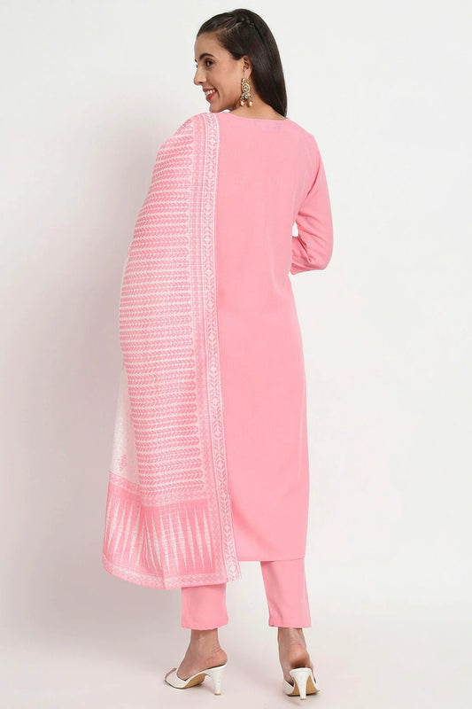 Baby Pink Magic Cotton Stitched Salwar Suit NCSS11111911