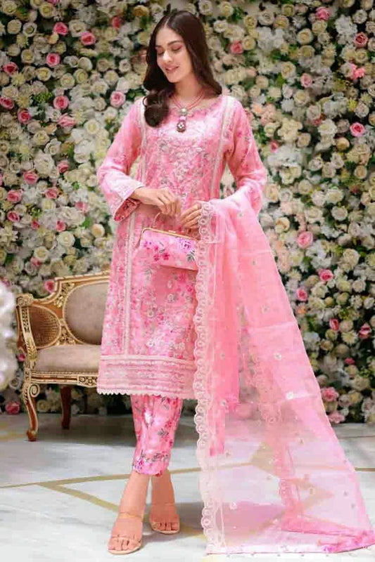 Baby Pink Organza Silk Pakistani Suit NCSM11410128