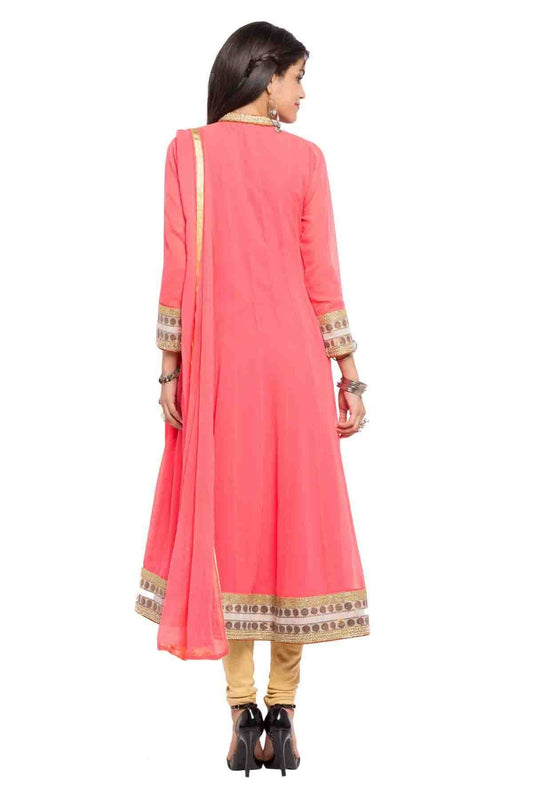 Baby Pink Plus Size Stitched Faux Georgette Anarkali Suit NCSS10710478