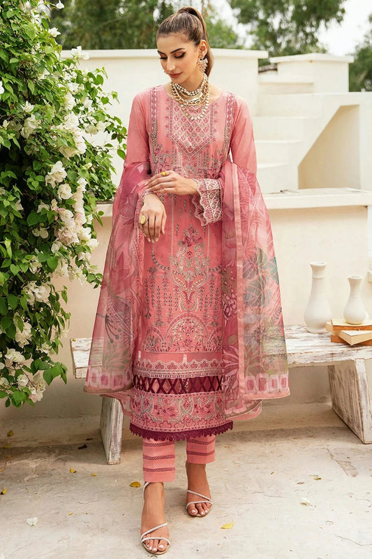 Baby Pink Rayon Semi Stitched Pakistani Suit NCSM12510214