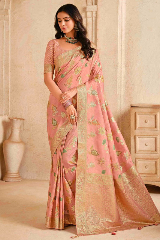 Baby Pink Silk Zari Traditional Saree NCSD11110435