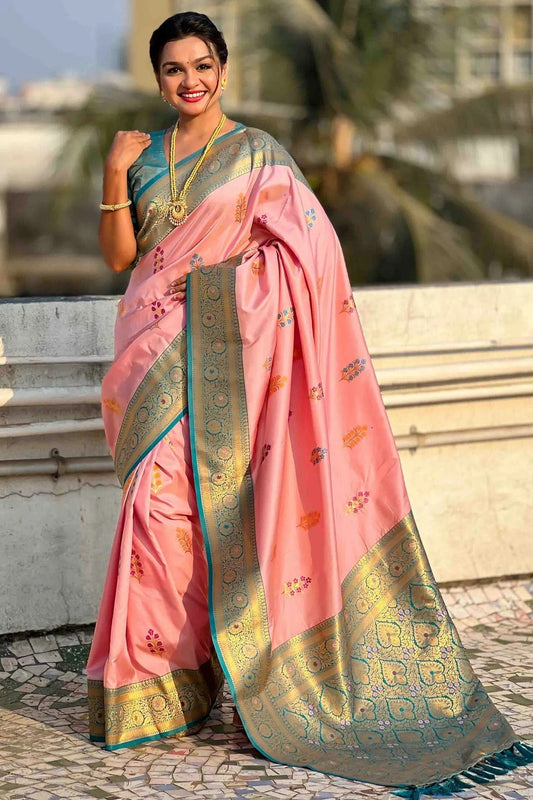 Baby Pink Soft Silk Meenakari Traditional Saree NCSD11110425