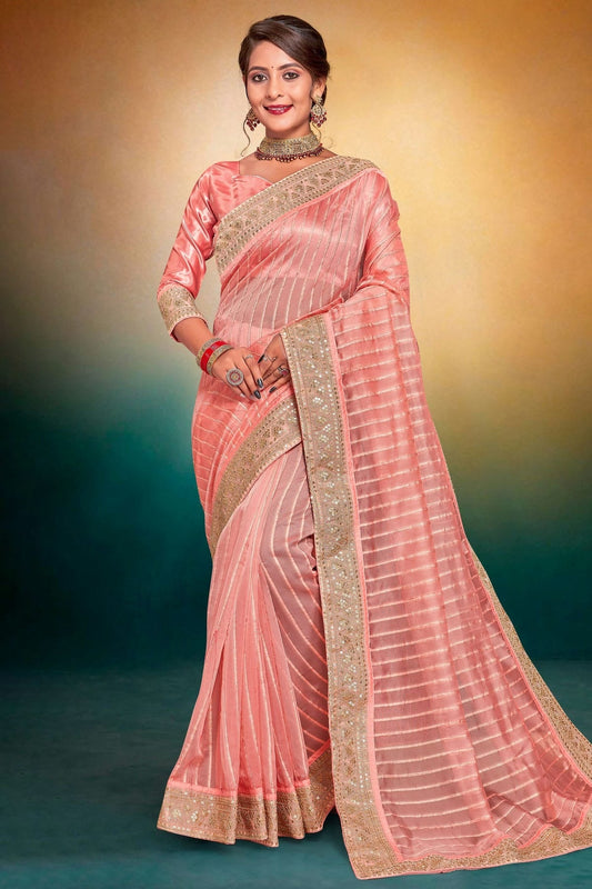 Baby Pink Tissue Designer Saree NCLC11210339