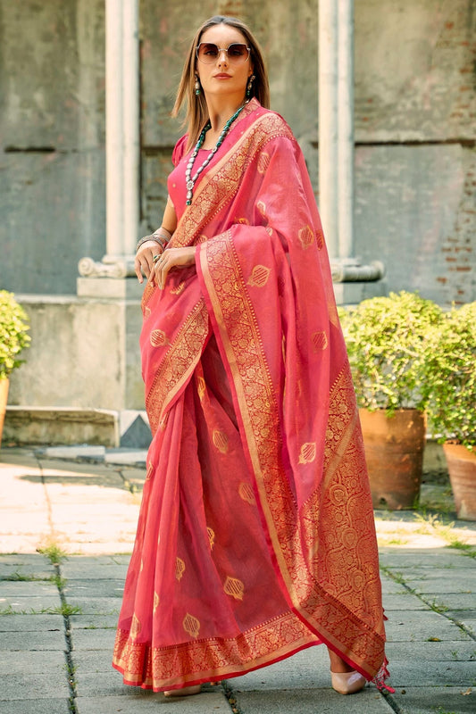 Baby Pink Tissue Silk Saree NCSD11112472