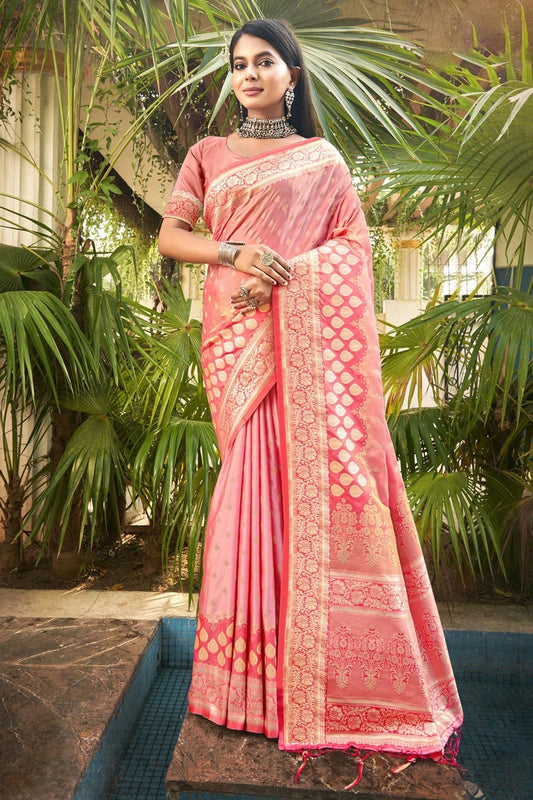 Baby Pink Woven Silk Saree NCSD11010519