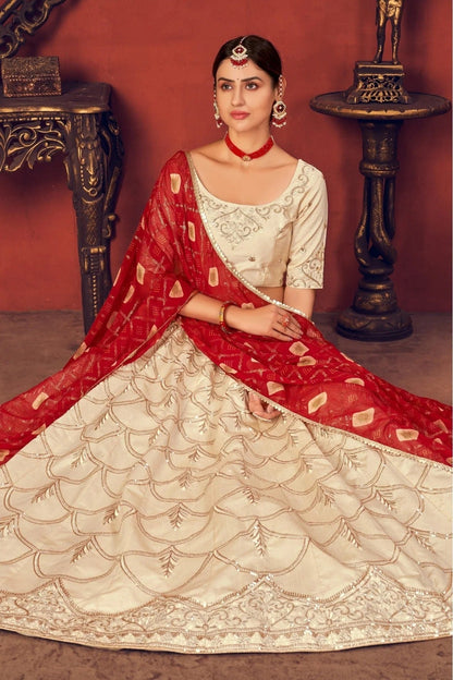 Beige Art Silk Embroidery Lehenga Choli NCLC11510141