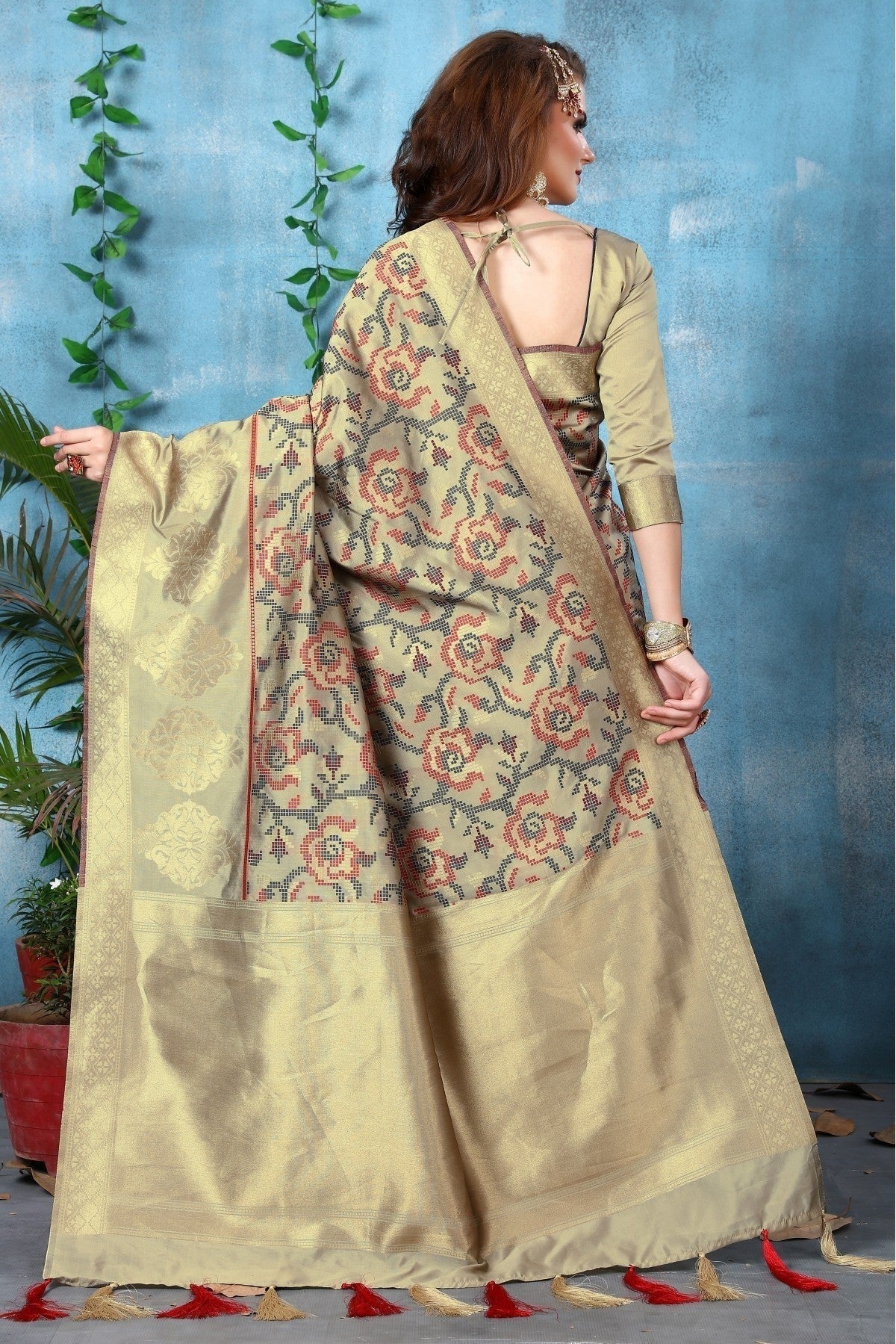 Beige Banarasi Art Silk Woven Saree NCSD11210806
