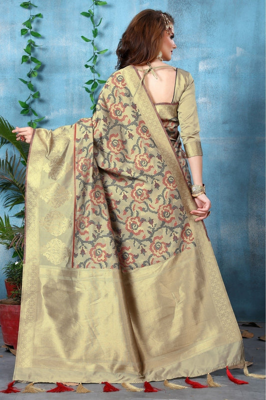 Beige Banarasi Art Silk Woven Saree NCSD11210806