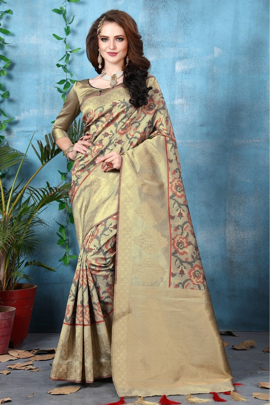 Beige Banarasi Art Silk Woven Saree NCSD11210806