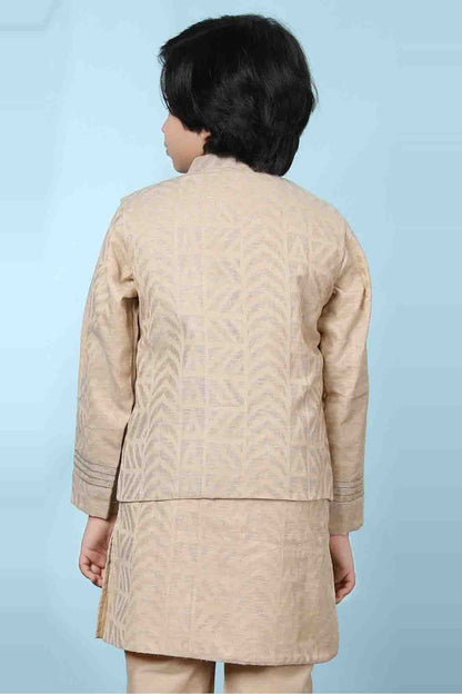 Beige Chanderi Silk Jacket  NCBW10710737