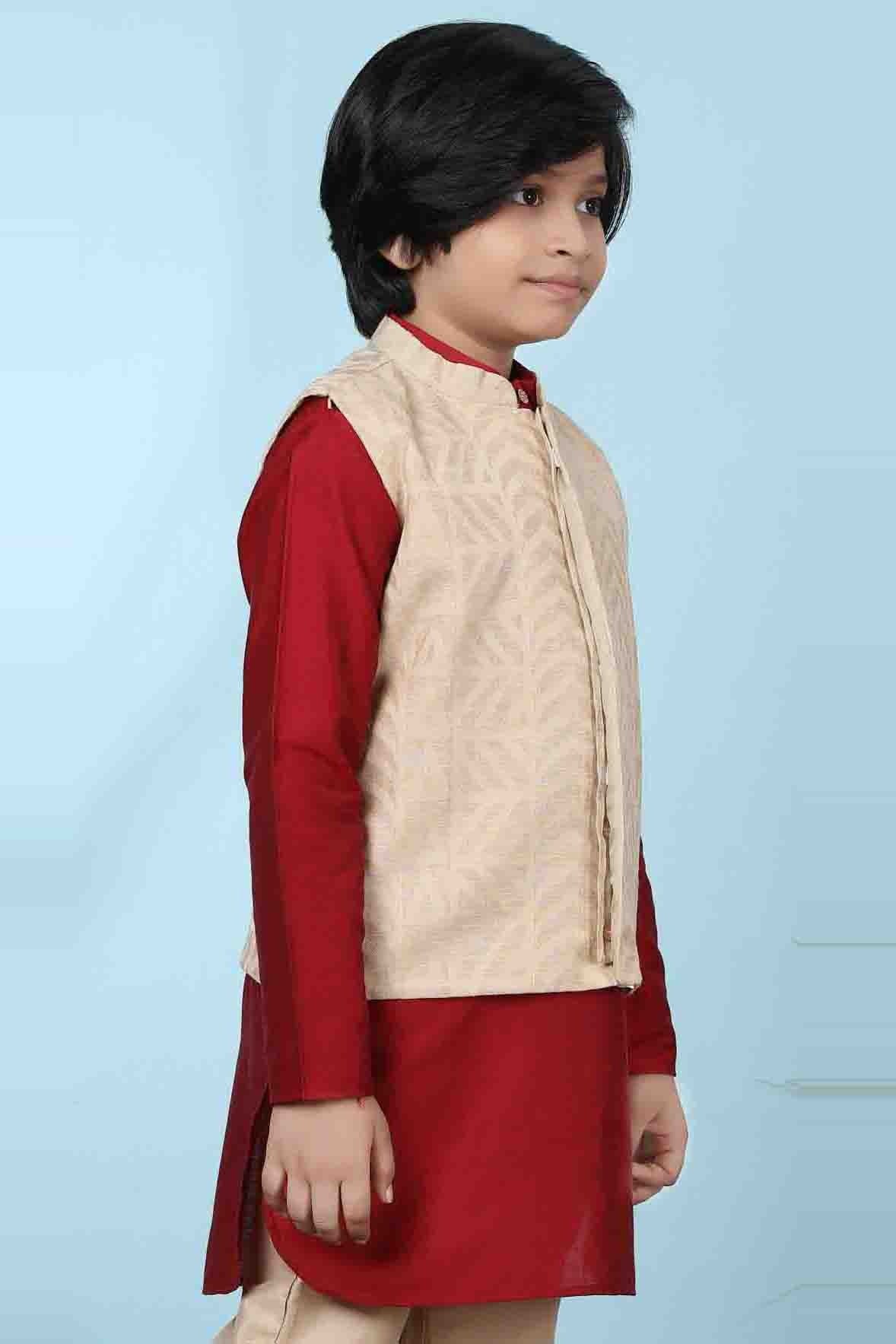 Beige Chanderi Silk Jacket  NCBW10710738