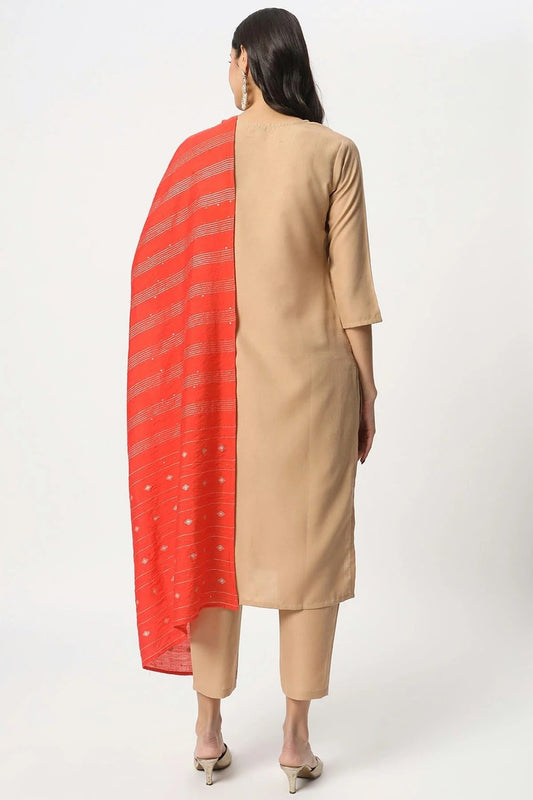 Beige Cotton Stitched Salwar Suit NCSS11111950