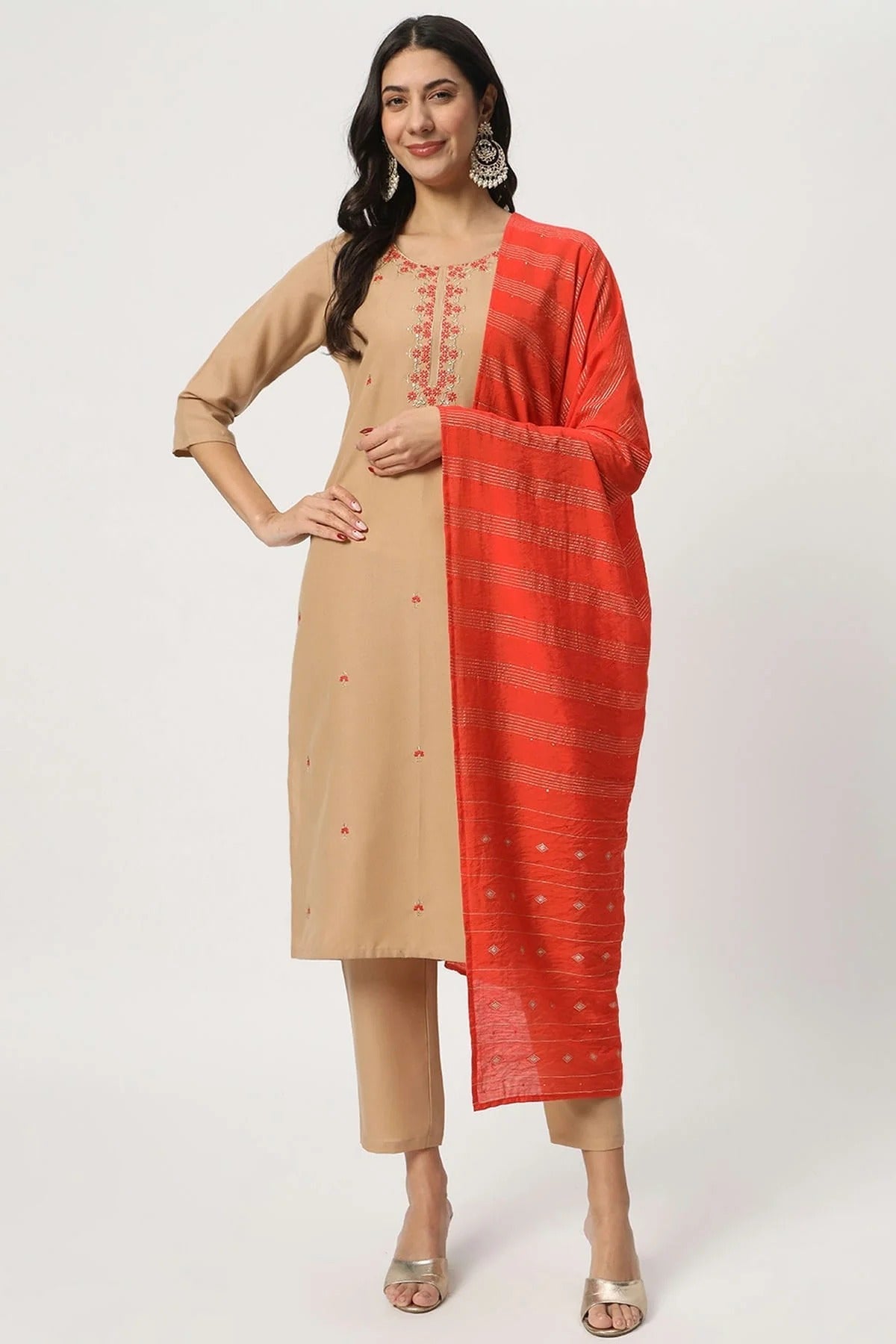 Beige Cotton Stitched Salwar Suit NCSS11111950