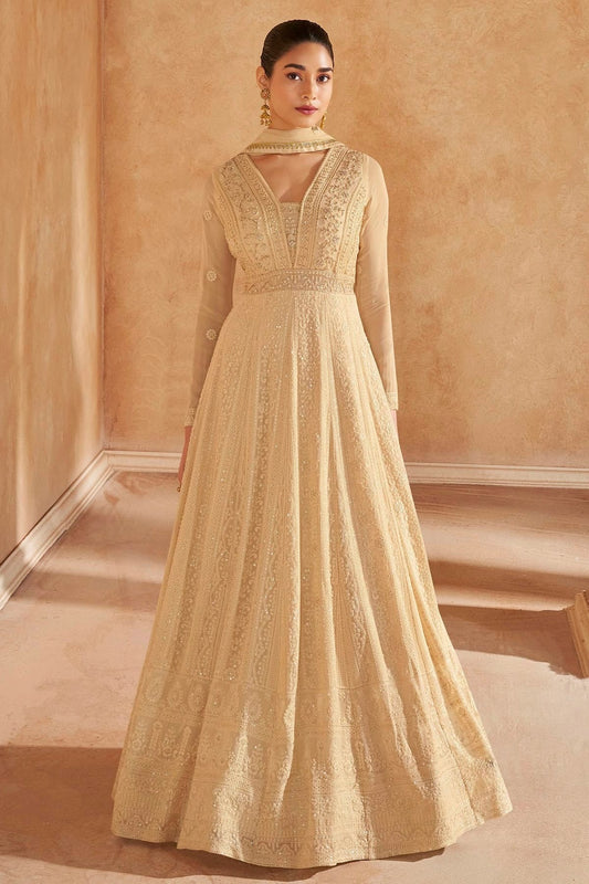 Beige Georgette Anarkali Suit NCSM11410391