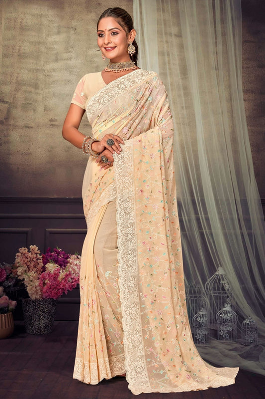 Beige Georgette Designer Saree NCLC11210314