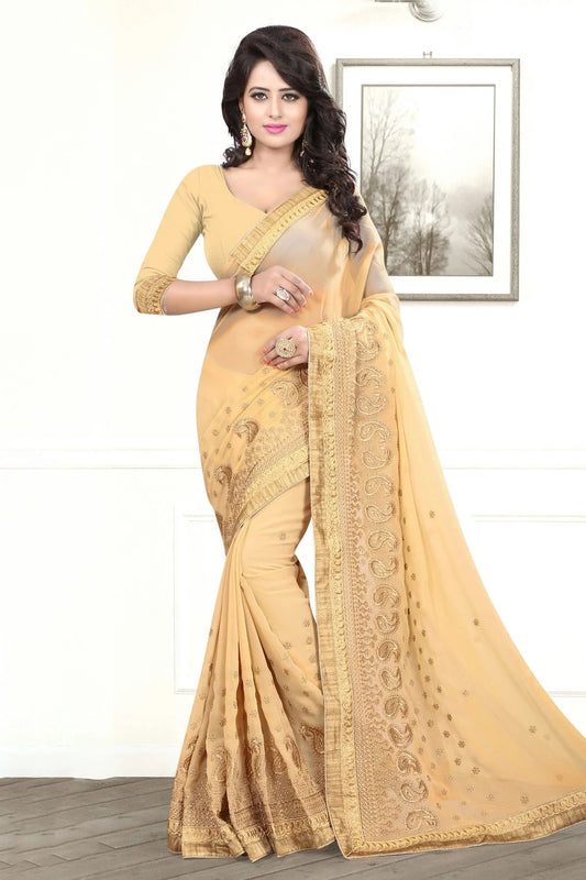 Beige Georgette Designer Saree NCLC11210321