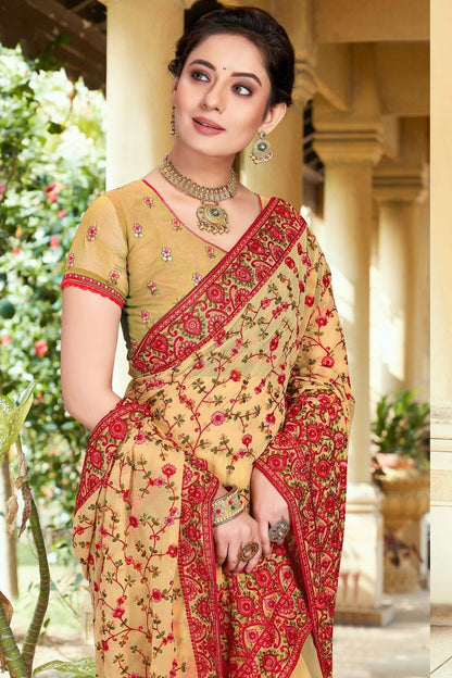 Beige Georgette Designer Saree NCSD10910141
