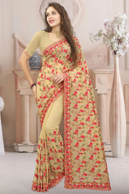 Beige Georgette Designer Saree NCSD10910147