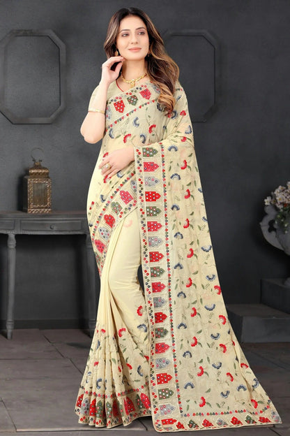 Beige Georgette Designer Saree NCSD10910155