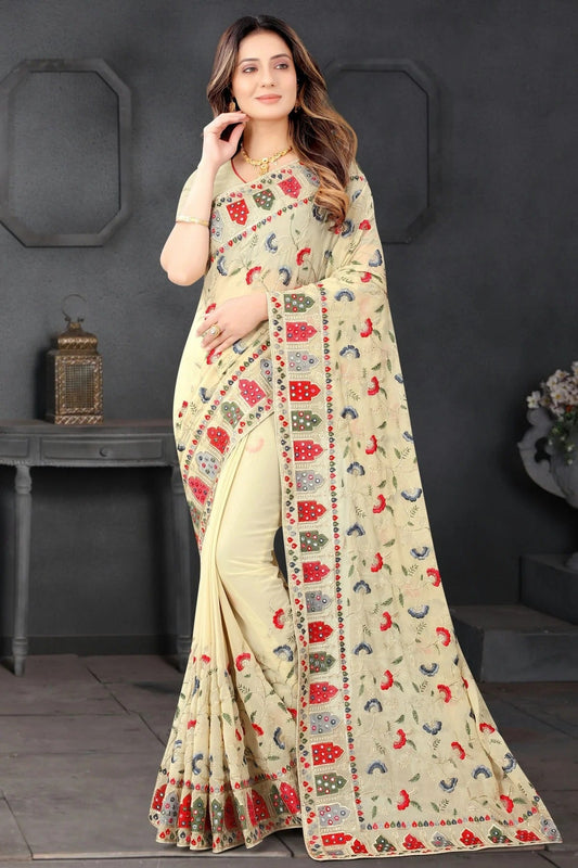 Beige Georgette Designer Saree NCSD10910155