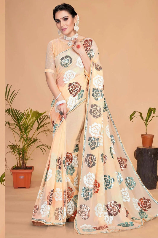 Beige Georgette Designer Saree NCSD10910191