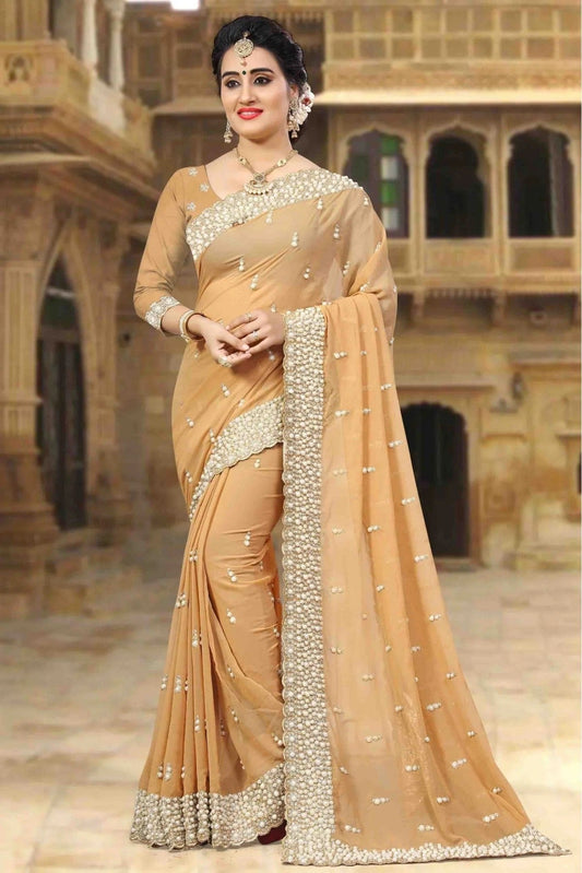 Beige Georgette Designer Saree NCSD10910469