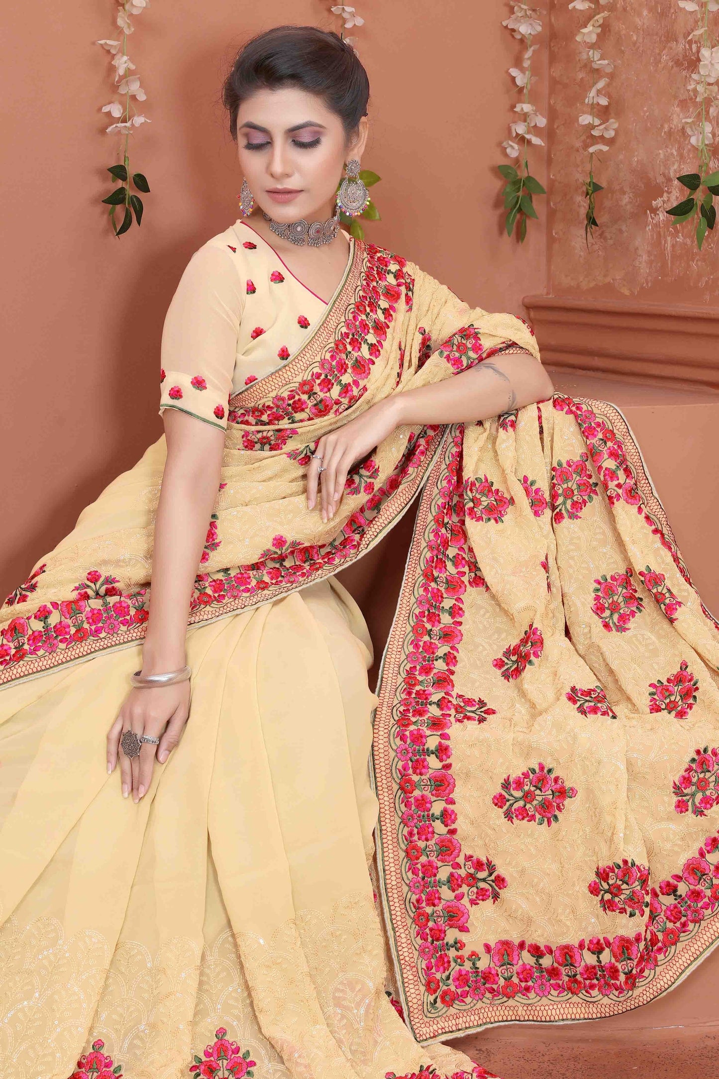 Beige Georgette Designer Saree NCSD10910732