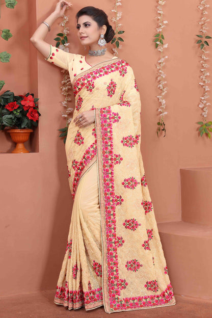 Beige Georgette Designer Saree NCSD10910732