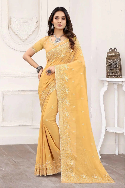 Beige Georgette Designer Saree NCSD11210836