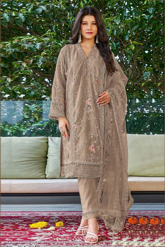 Beige Georgette Pakistani Suit NCSM11112344