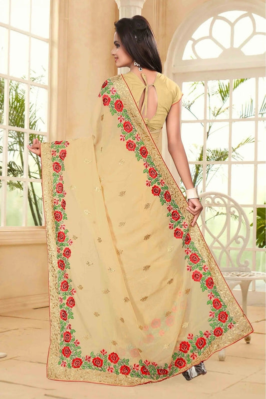 Beige Georgette Party Wear Saree NCSD11210589