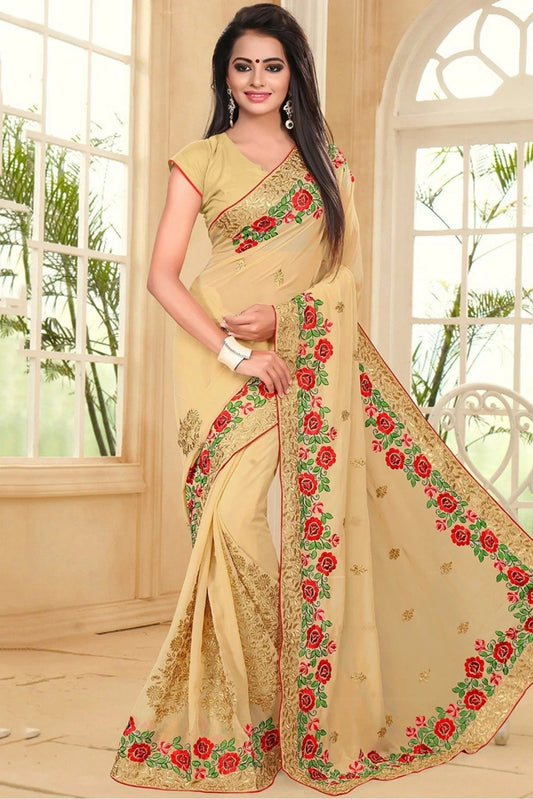 Beige Georgette Party Wear Saree NCSD11210589
