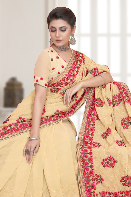 Beige Georgette Saree NCSD10910422