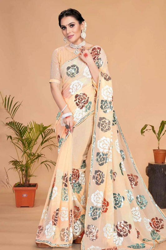 Beige Georgette Saree NCSD10910450